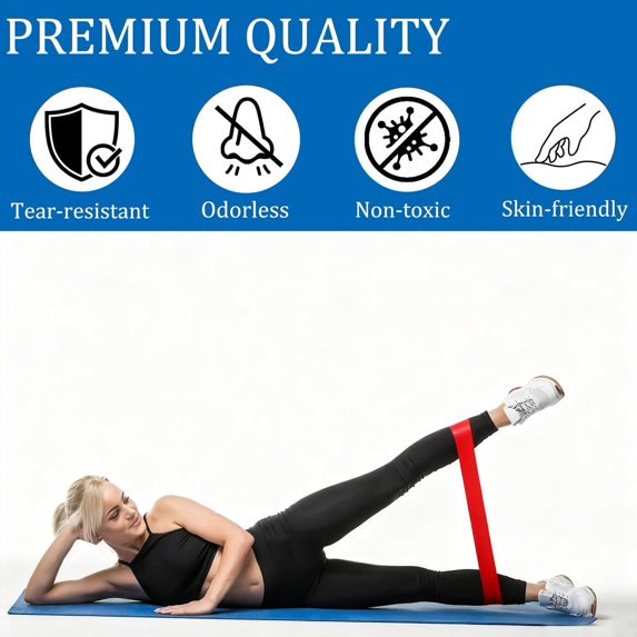 Color-Coded Mini Loop Resistance Bands Set, Portable Fitness Bands for Leg Glute Yoga Physical Therapy
