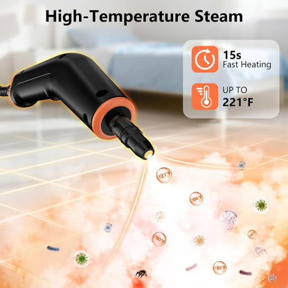 Handheld Steam Cleaner, 1500W Portable Steamer with 16 Accessories, 6 Adjustable Steam Levels, 15s Fast Heat-Up for Home Tile Grease Grout Car Detailing