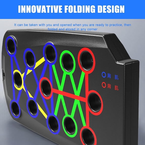 Foldable Color-Coded Push Up Board, Multifunctional Home Strength Training Equipment for Upper Body Workout