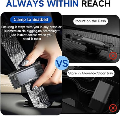 Tavdat™ 2-in-1 Car Safety Tool – Window Breaker & Seatbelt Cutter, Red 2‑Pack