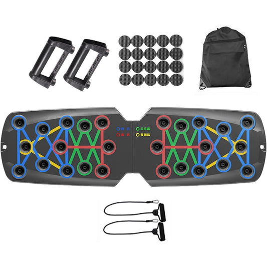 Foldable Color-Coded Push Up Board, Multifunctional Home Strength Training Equipment for Upper Body Workout