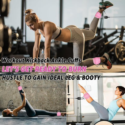 Ankle Resistance Bands with Cuffs, Portable Leg & Glute Workout Bands for Home Gym Fitness Training