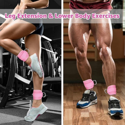 Ankle Resistance Bands with Cuffs, Portable Leg & Glute Workout Bands for Home Gym Fitness Training