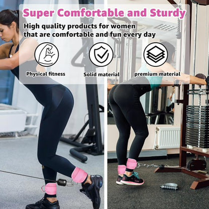 Ankle Resistance Bands with Cuffs, Portable Leg & Glute Workout Bands for Home Gym Fitness Training