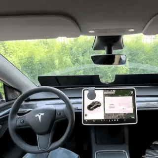 Patented automatic sunshade designed for Tesla. One‑button control, OBD powered, plug‑and‑play, no modifications needed.